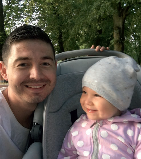 Pan Sławek z córeczką