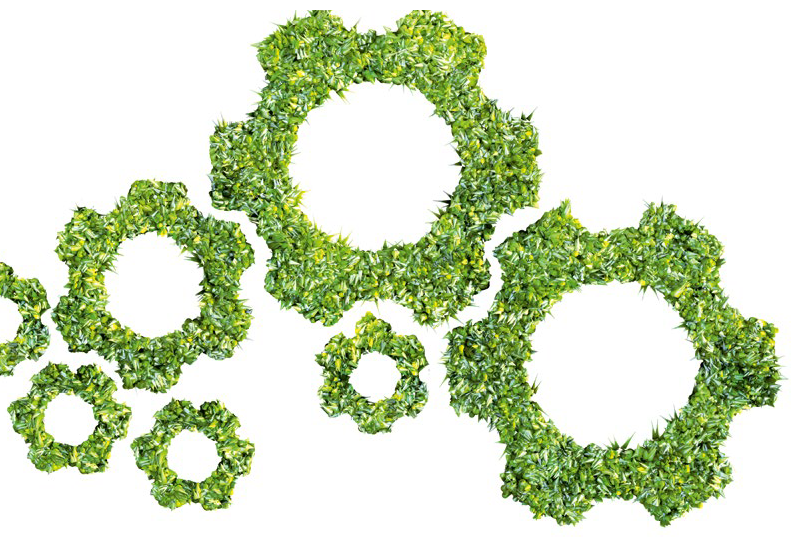 Koła zębate stworzone z roślin