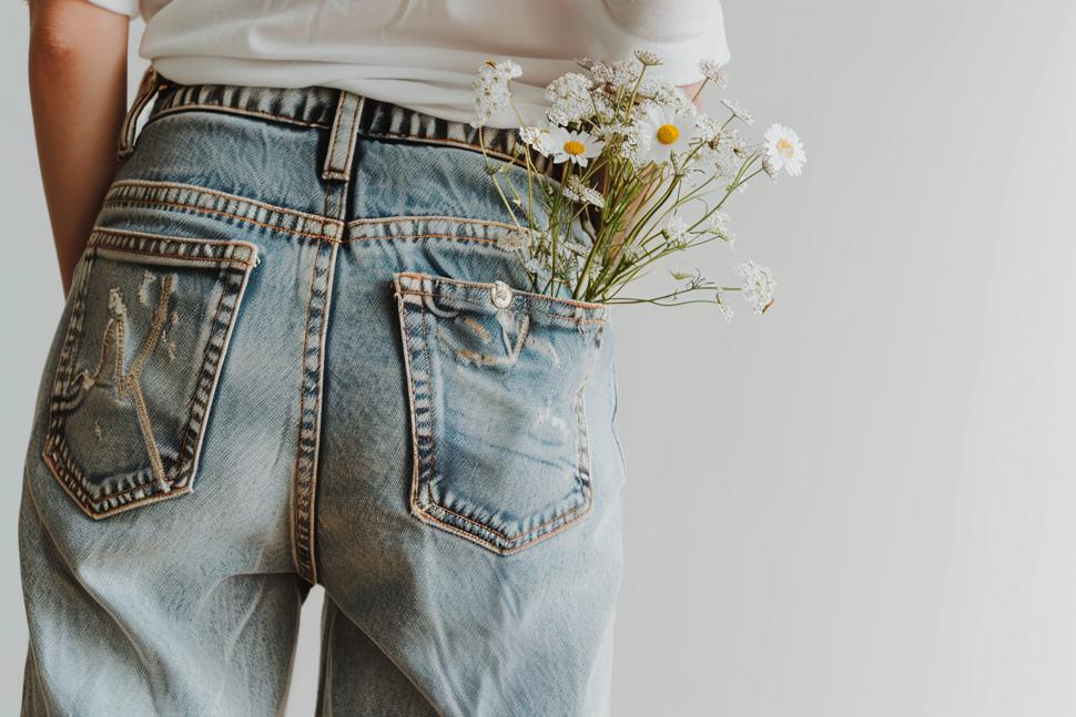 kwiaty w spodniach