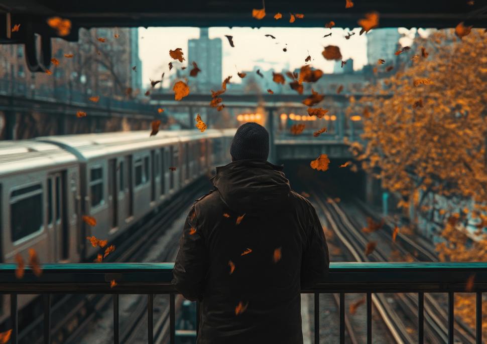 mężczyzna spacerujący po mieście