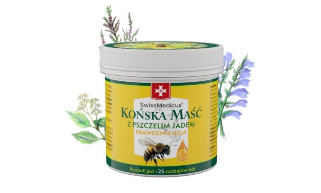 Końska  Maść z Jadem Pszczelim - naturalne wsparcie dla ciała, pozwala odzyskać swobodę ruchu