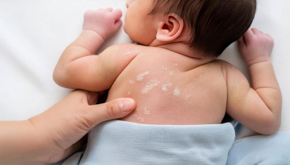 reakcja alergiczna na pleckach małego dziecka