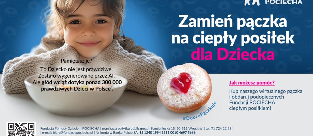 Zamień pączka na ciepły posiłek dla Dziecka – Fundacja POCIECHA po raz szósty wspiera niedożywione dzieci