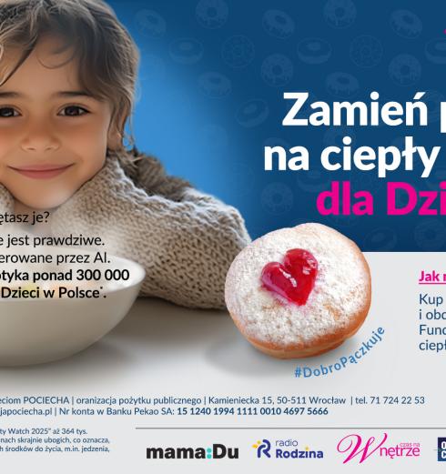 Zamień pączka na ciepły posiłek dla Dziecka – Fundacja POCIECHA po raz szósty wspiera niedożywione dzieci